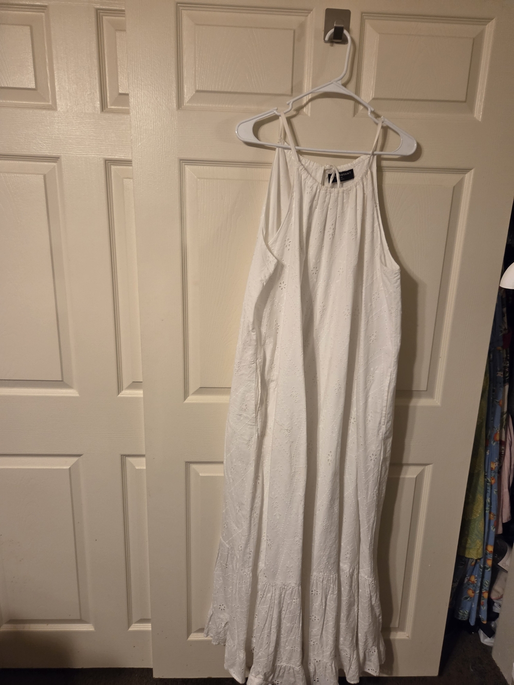 Lane Bryant White Eyelet Halter Maxi Dress